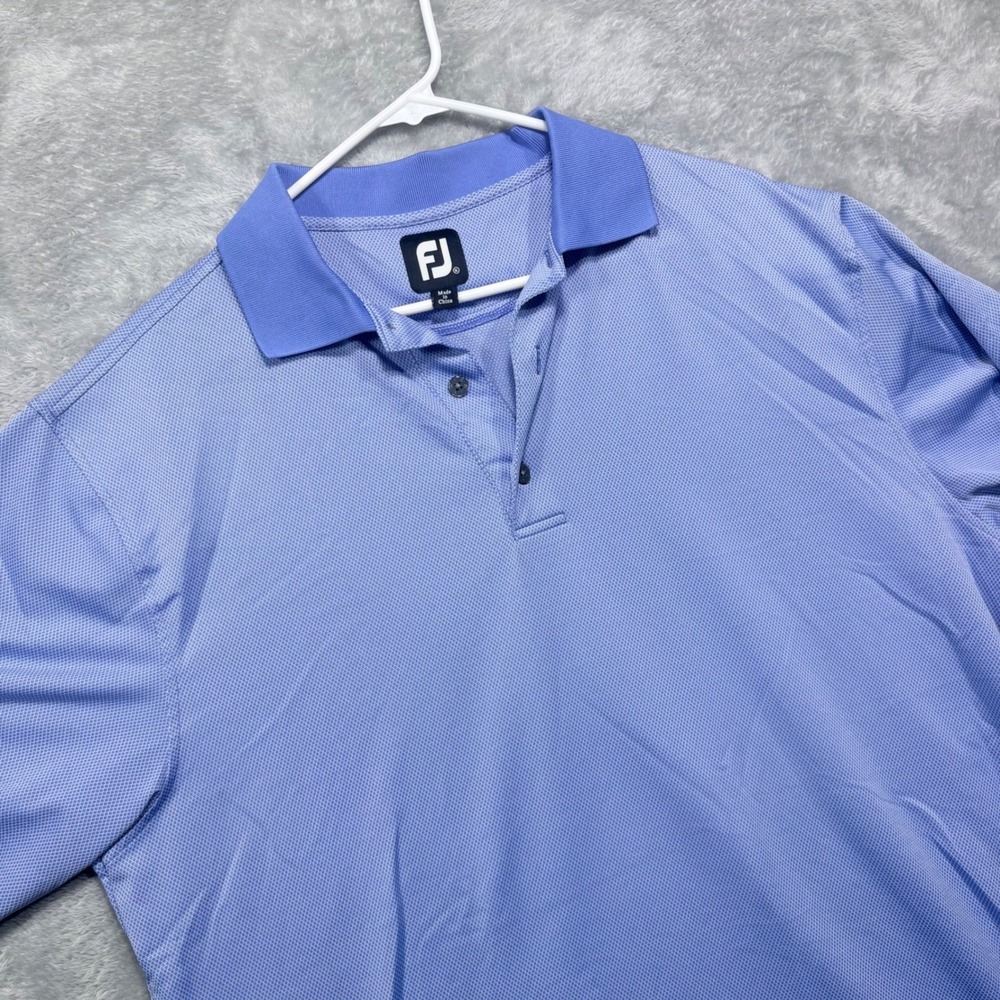 FootJoy FJ Mens XL Blue Performance Golf Polo Shirt Moisture Wick
